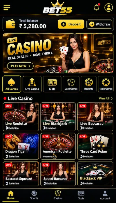 BET55 dashboard image