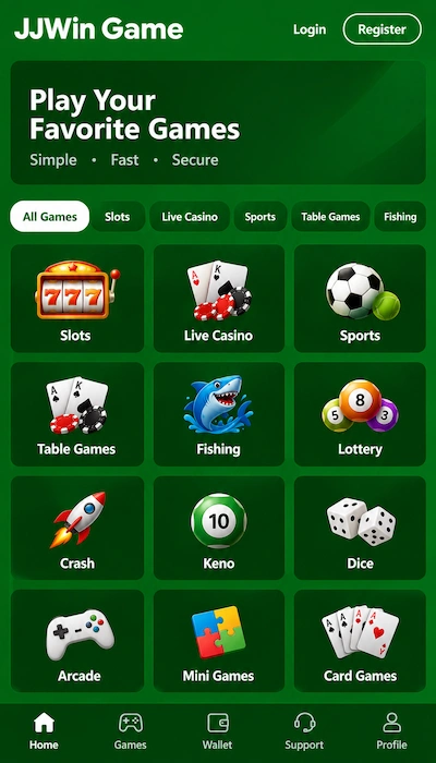 JJWin Game Dashboard image