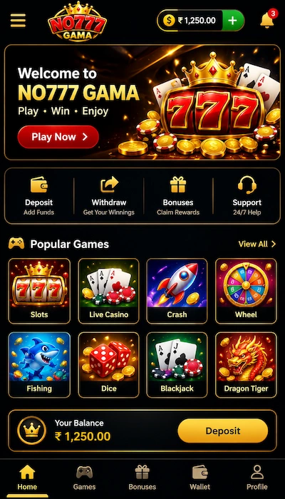 NO 777 Game Dashboard Image