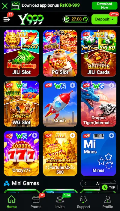 y999 game Dashboard image